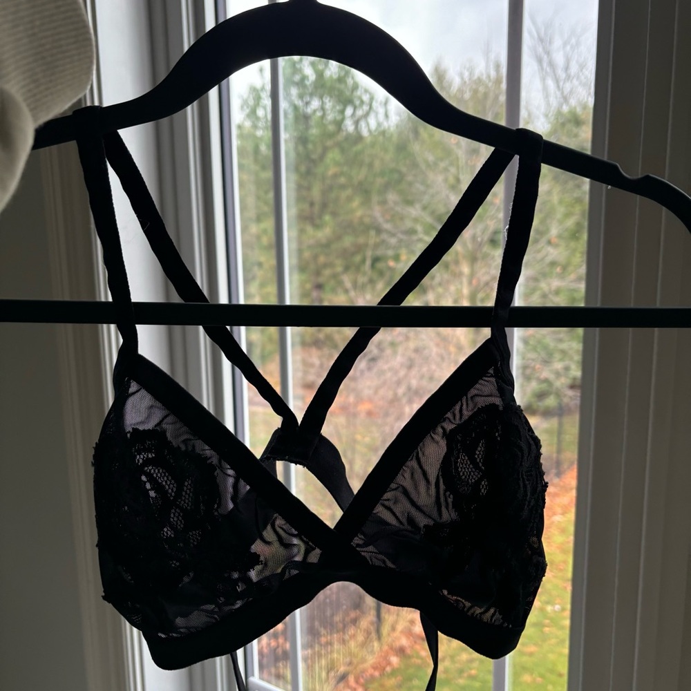 Black lace bralette